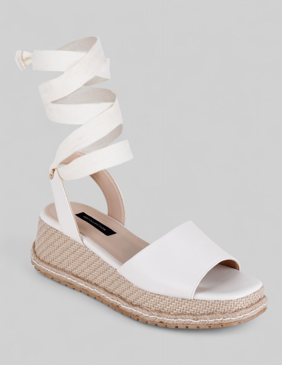 Sandalias con plataforma Naia en Piel vegana – Beige