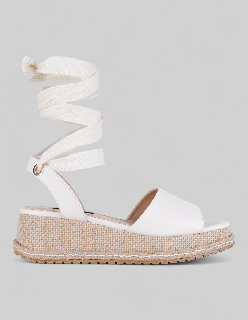 Sandalias con plataforma Naia en Piel vegana – Beige