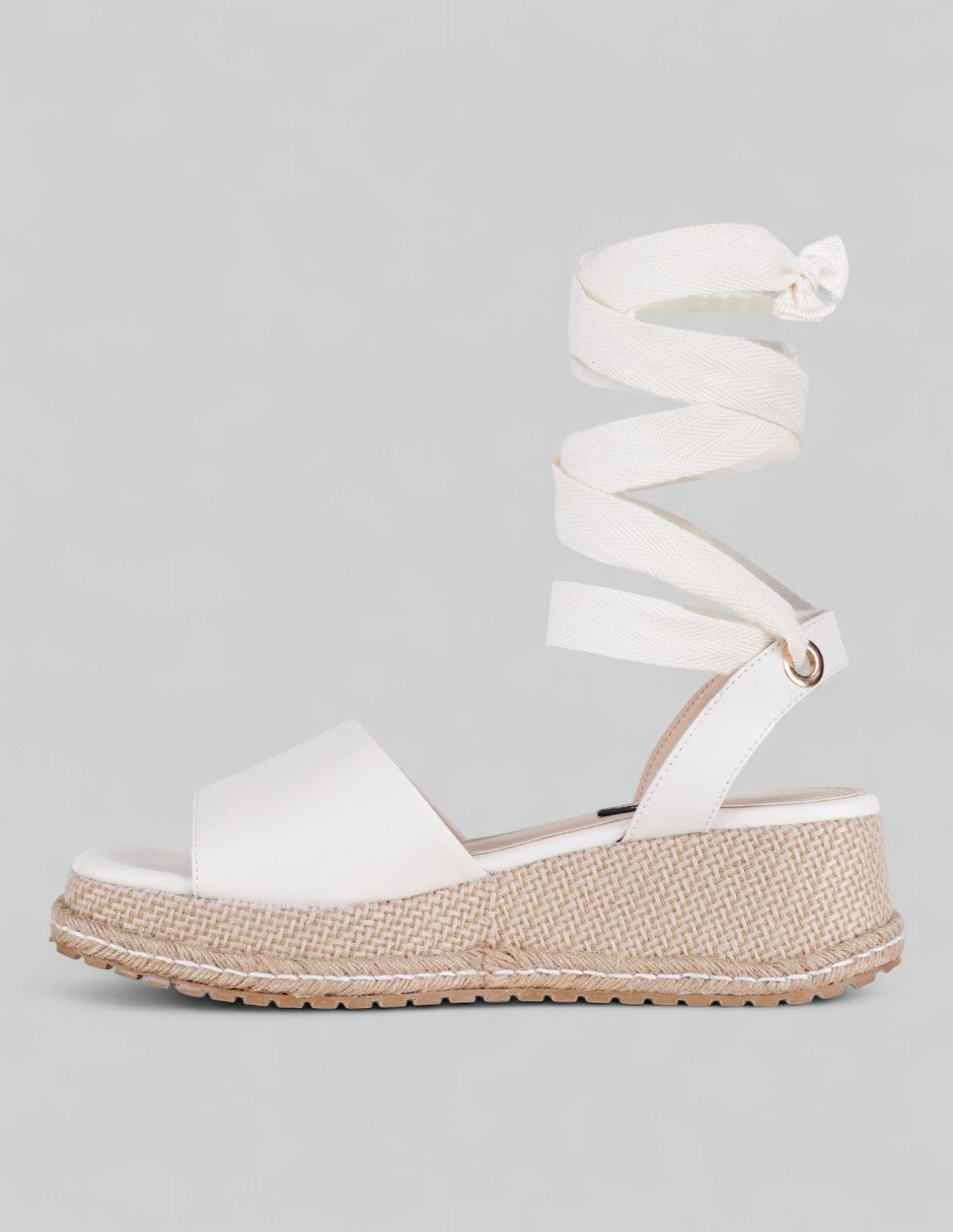 Sandalias con plataforma Naia en Piel vegana – Beige