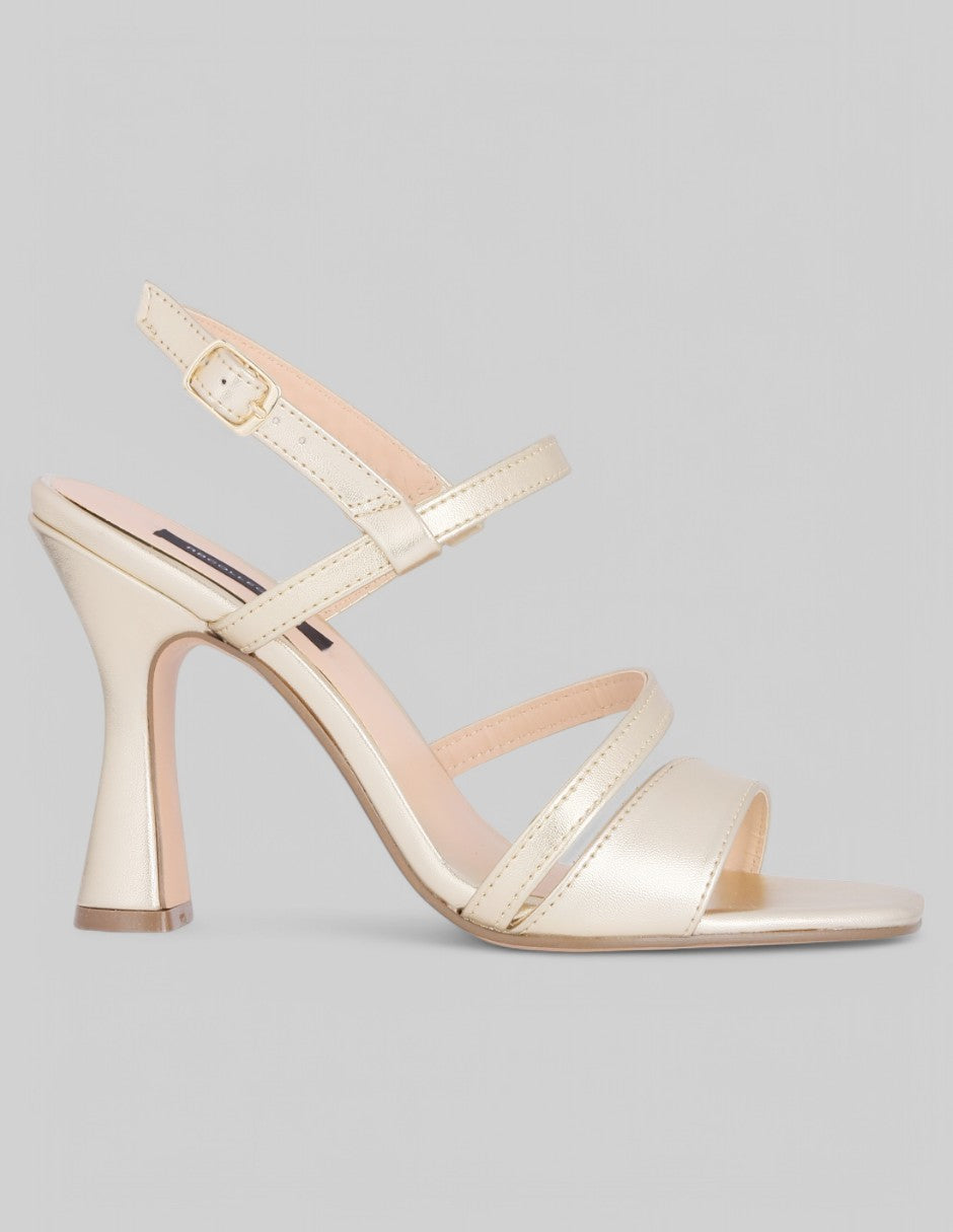 Sandalia con tacón Ave en Piel vegana - Dorado