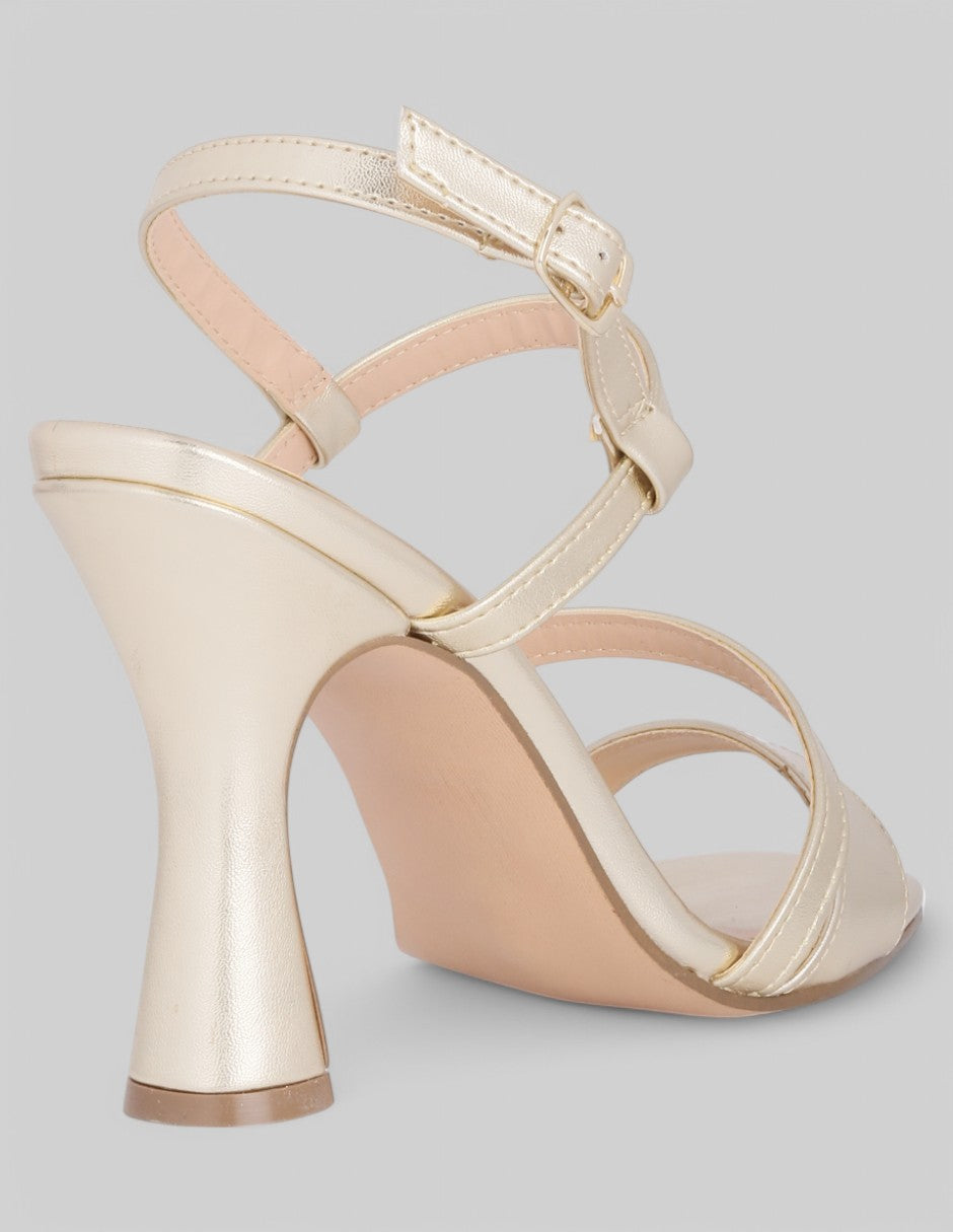 Sandalia con tacón Ave en Piel vegana - Dorado