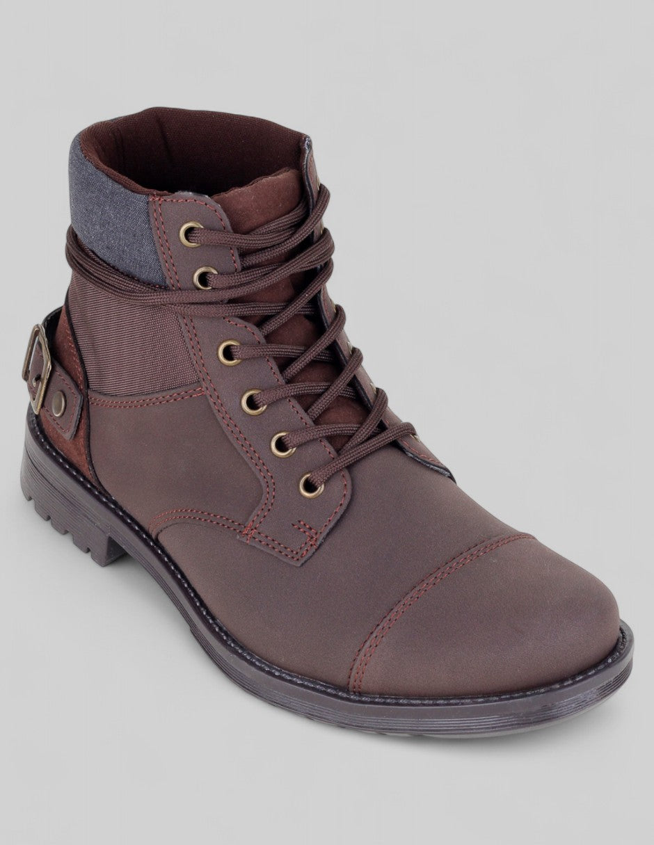 Botas casuales Brent en Piel vegana – Café