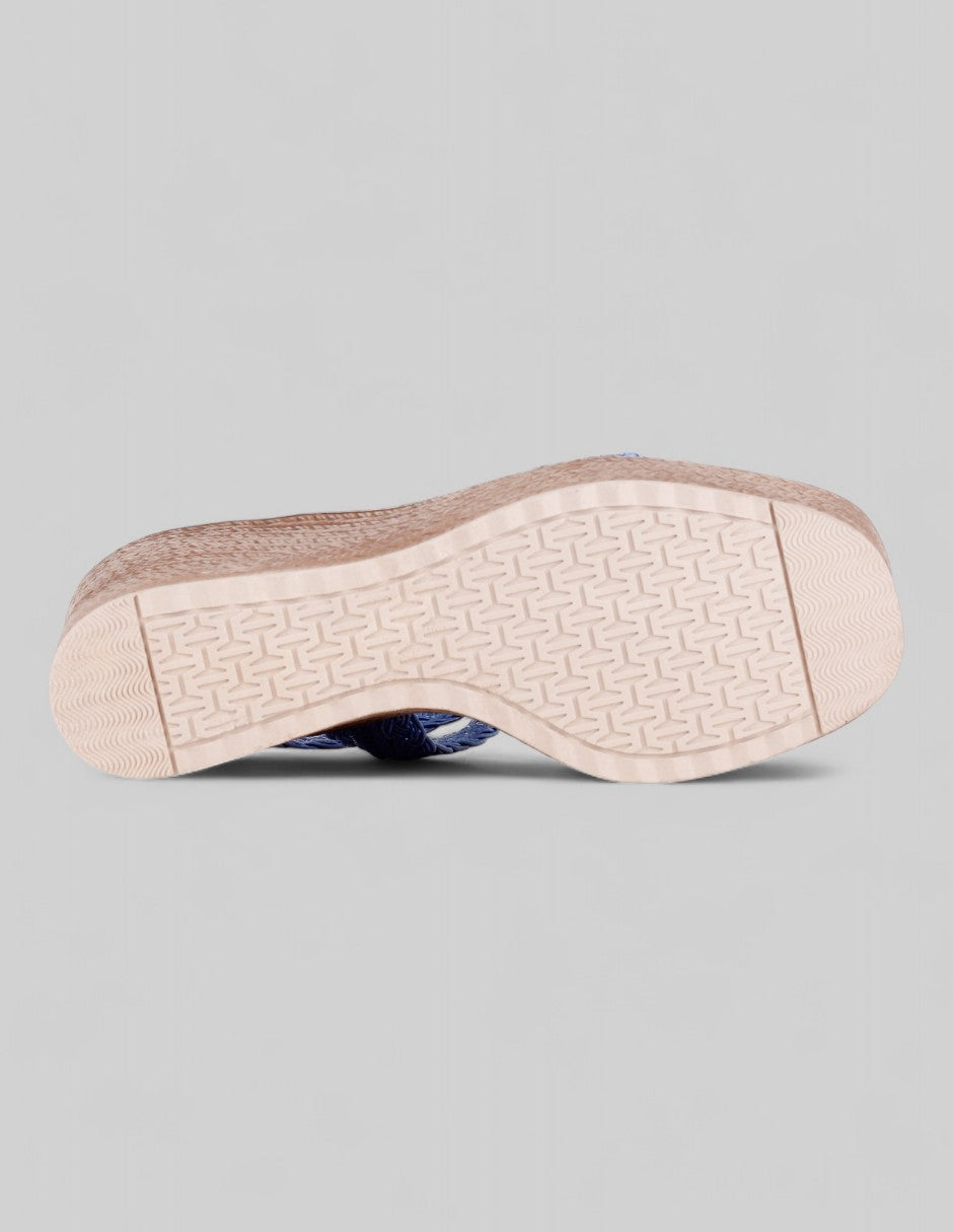 Sandalias con plataforma Naia en Textil – Azul