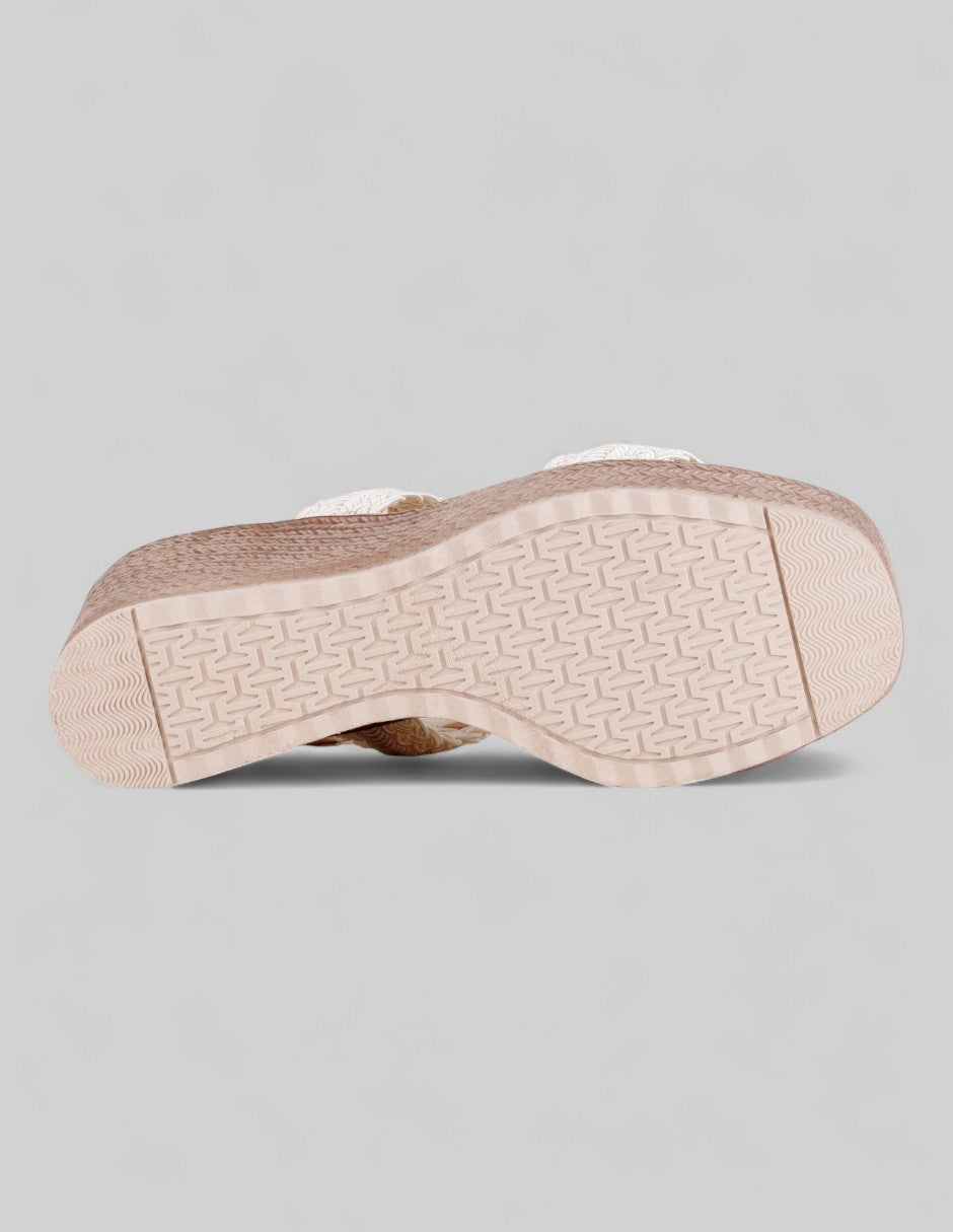 Sandalias con plataforma Naia en Textil – Beige