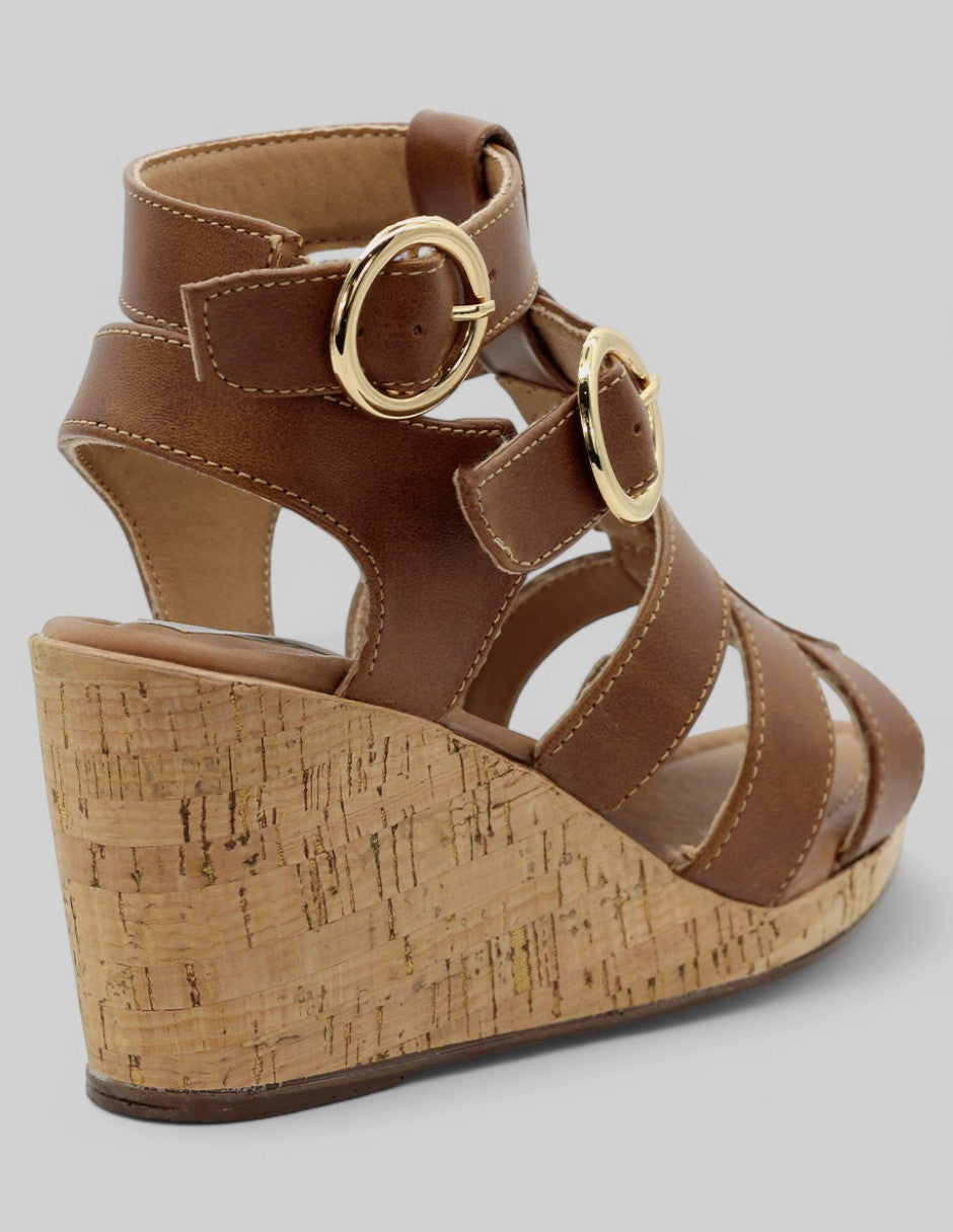 Sandalias con plataforma Been en Piel vegana - Café