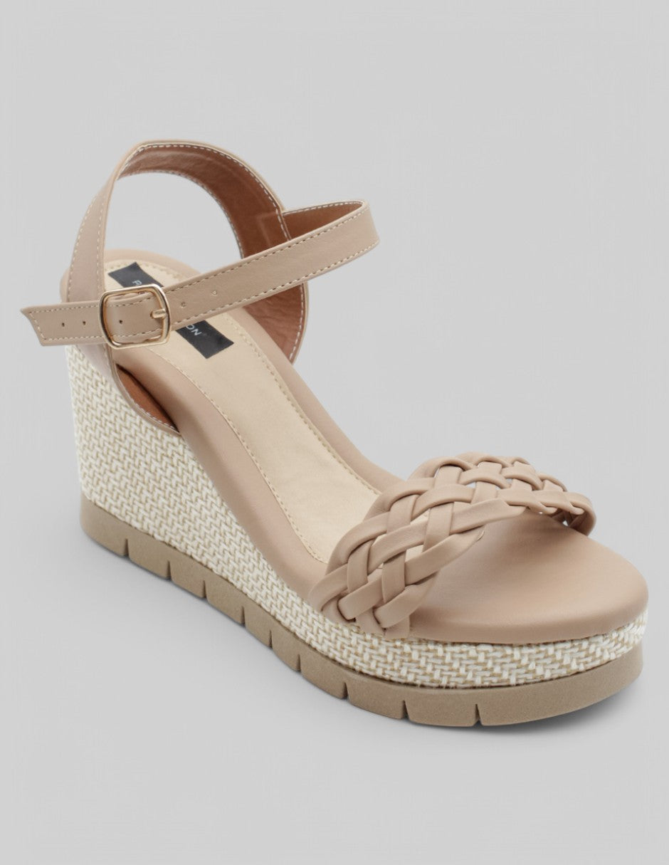 Sandalias con plataforma Exterior Piel vegana Color Beige Para Mujer De RBCOLLECTION