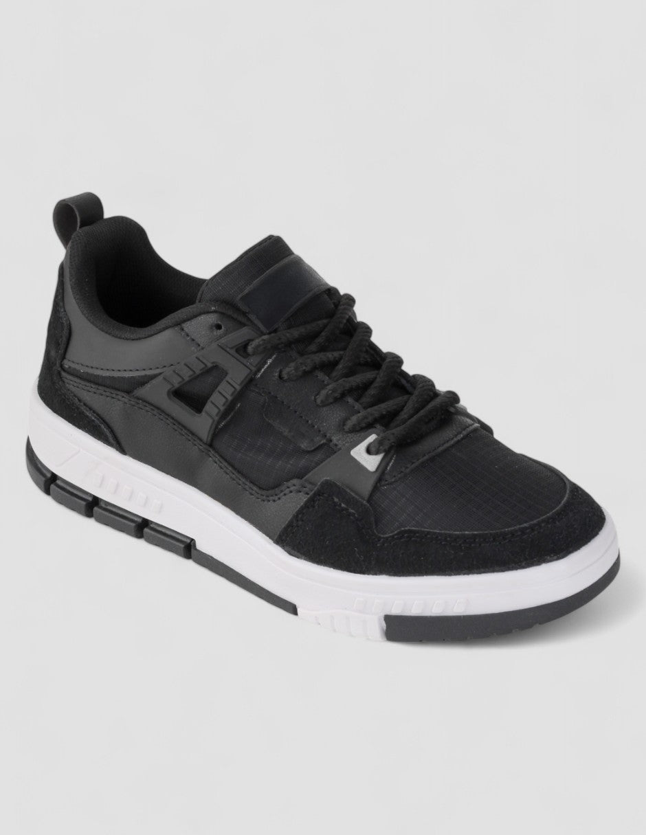 Tenis con cordones Urban Textil - Negro