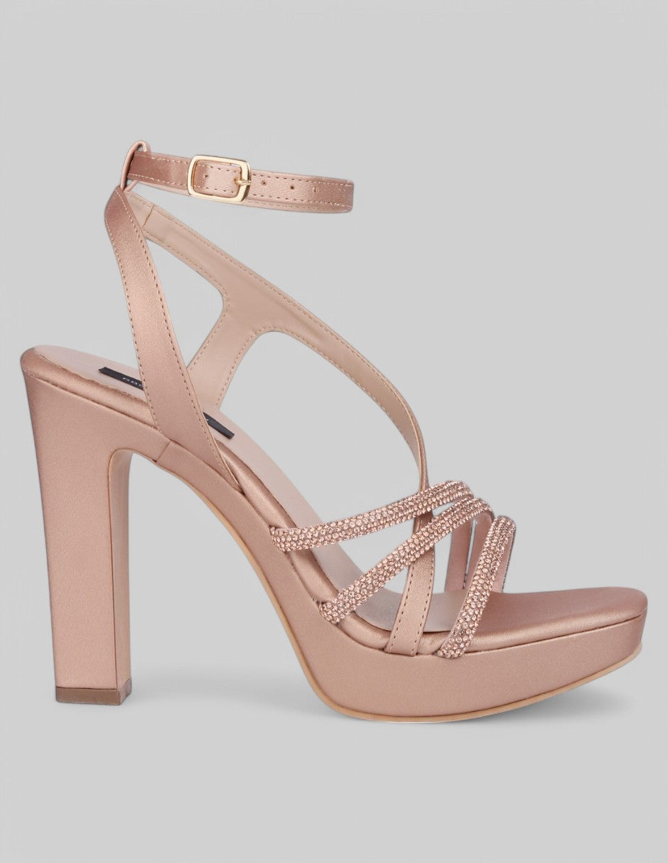 Sandalia con tacón Glam en Sintético - Rosa