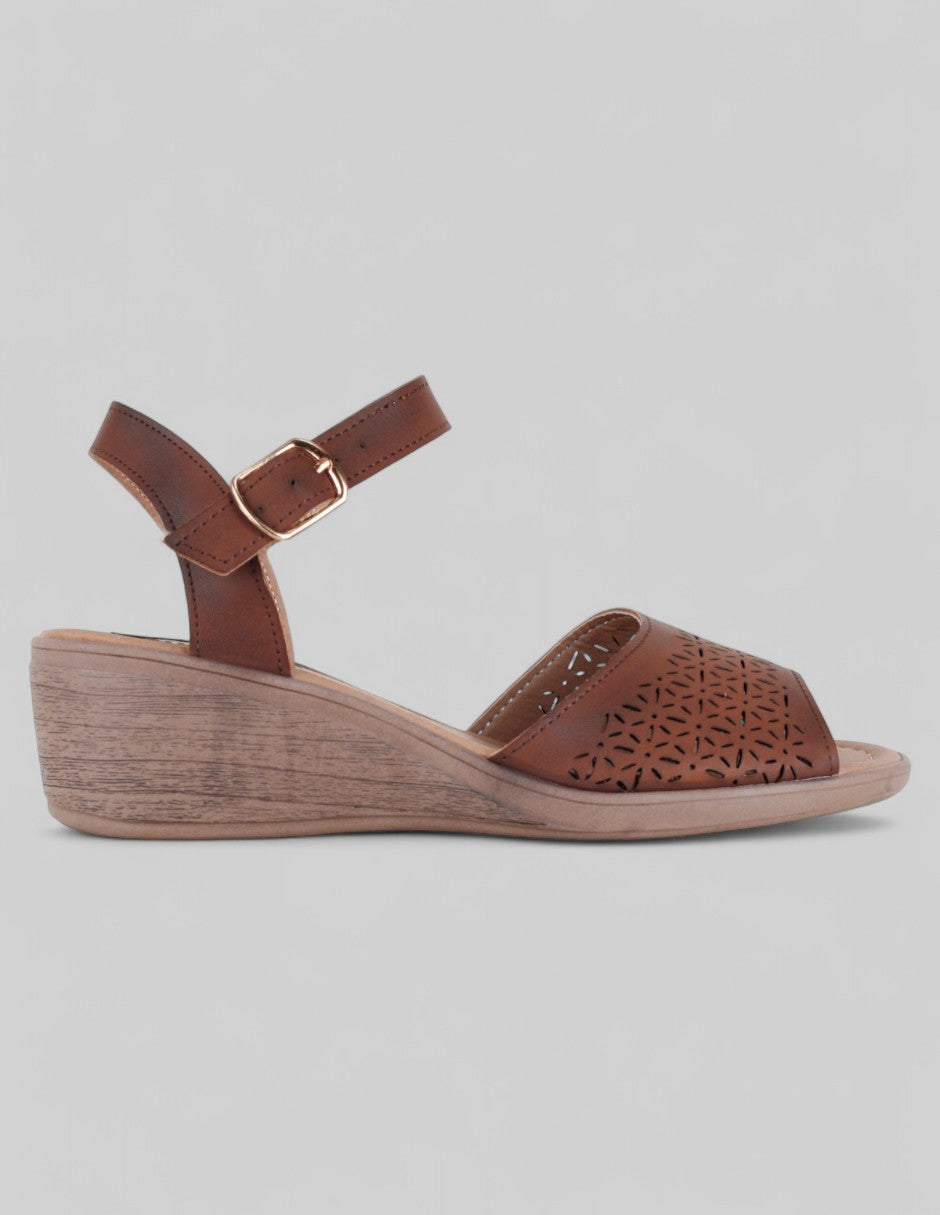Sandalias con plataforma Soft en Piel vegana – Café