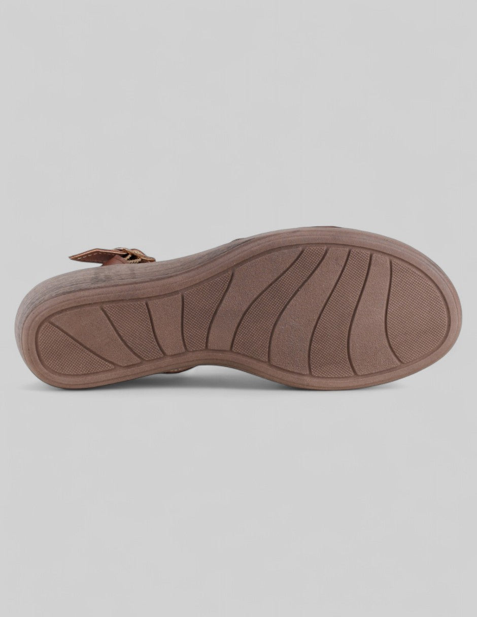 Sandalias con plataforma Soft en Piel vegana – Café