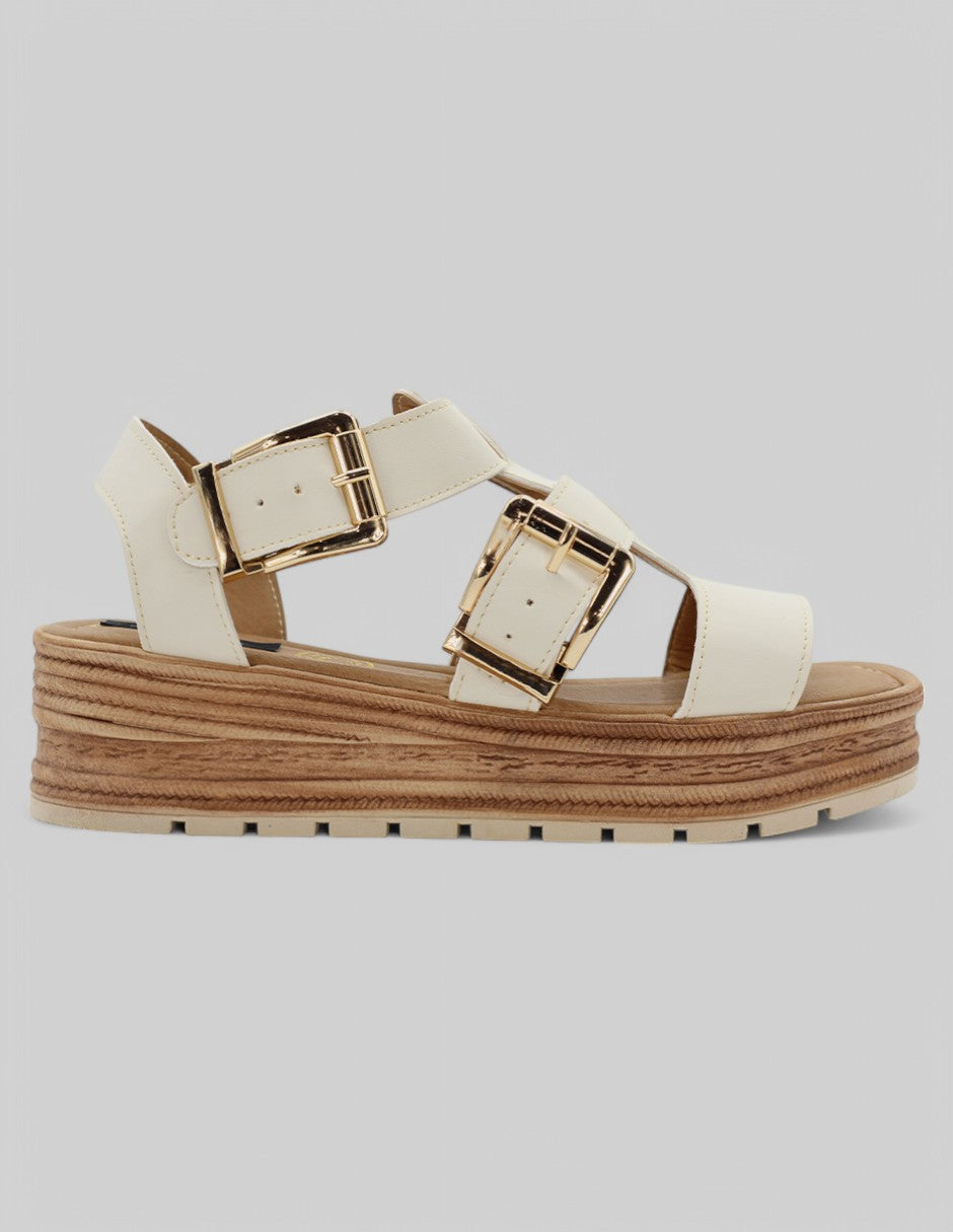 Sandalias con plataforma Daril en Piel vegana - Beige