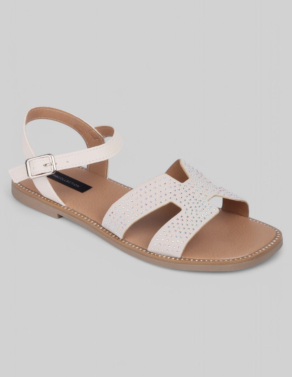 Sandalias de piso Exterior Sintético Color Blanco Para Mujer De RBCOLLECTION