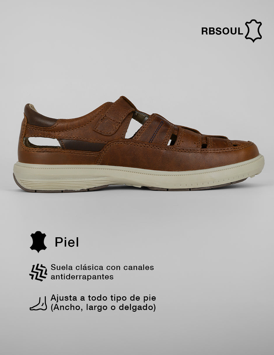 Sandalias casuales Hand Made en Piel – Café