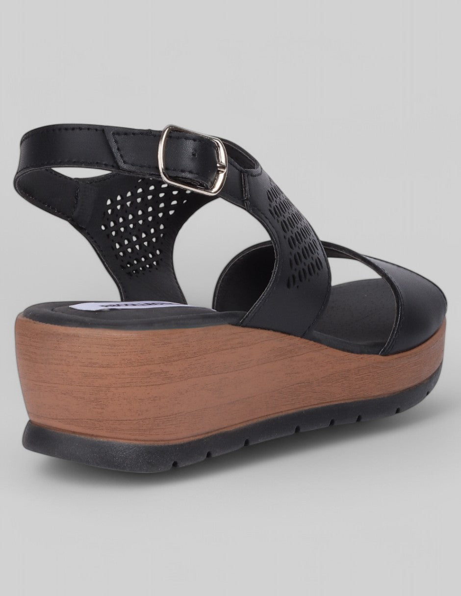 Sandalias con plataforma Daily en Piel vegana - Negro