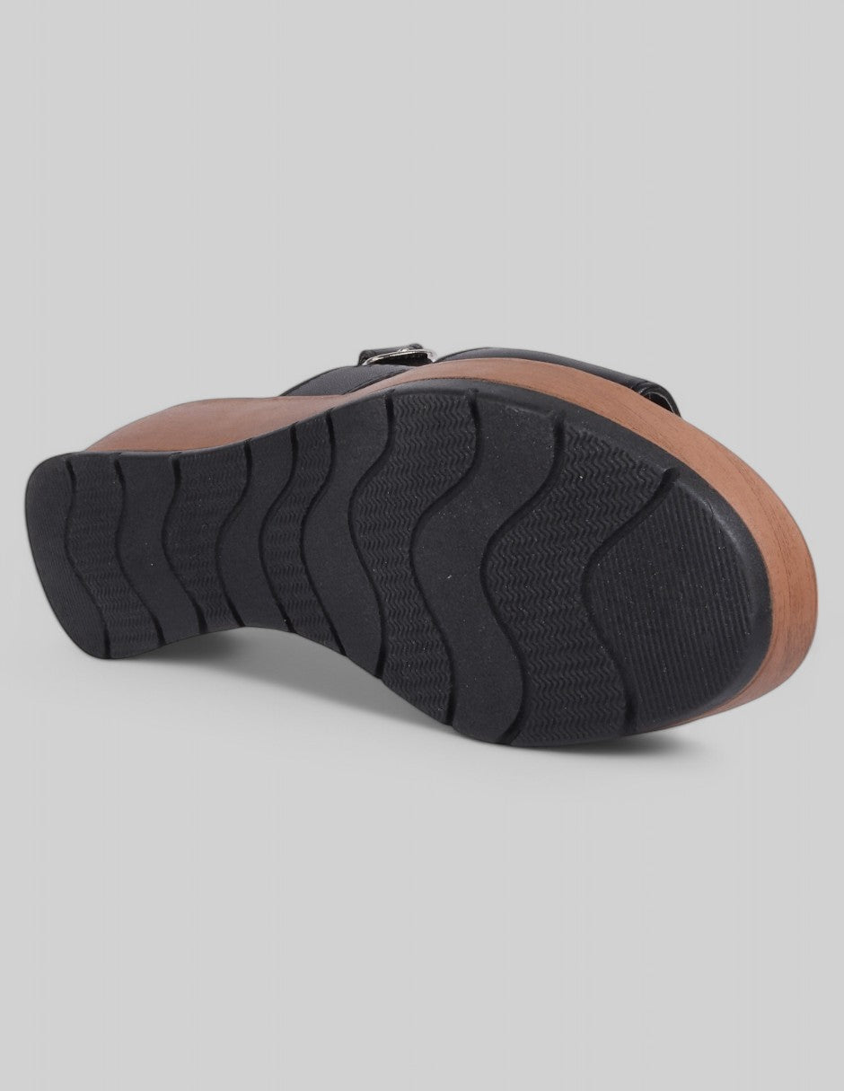 Sandalias con plataforma Daily en Piel vegana - Negro