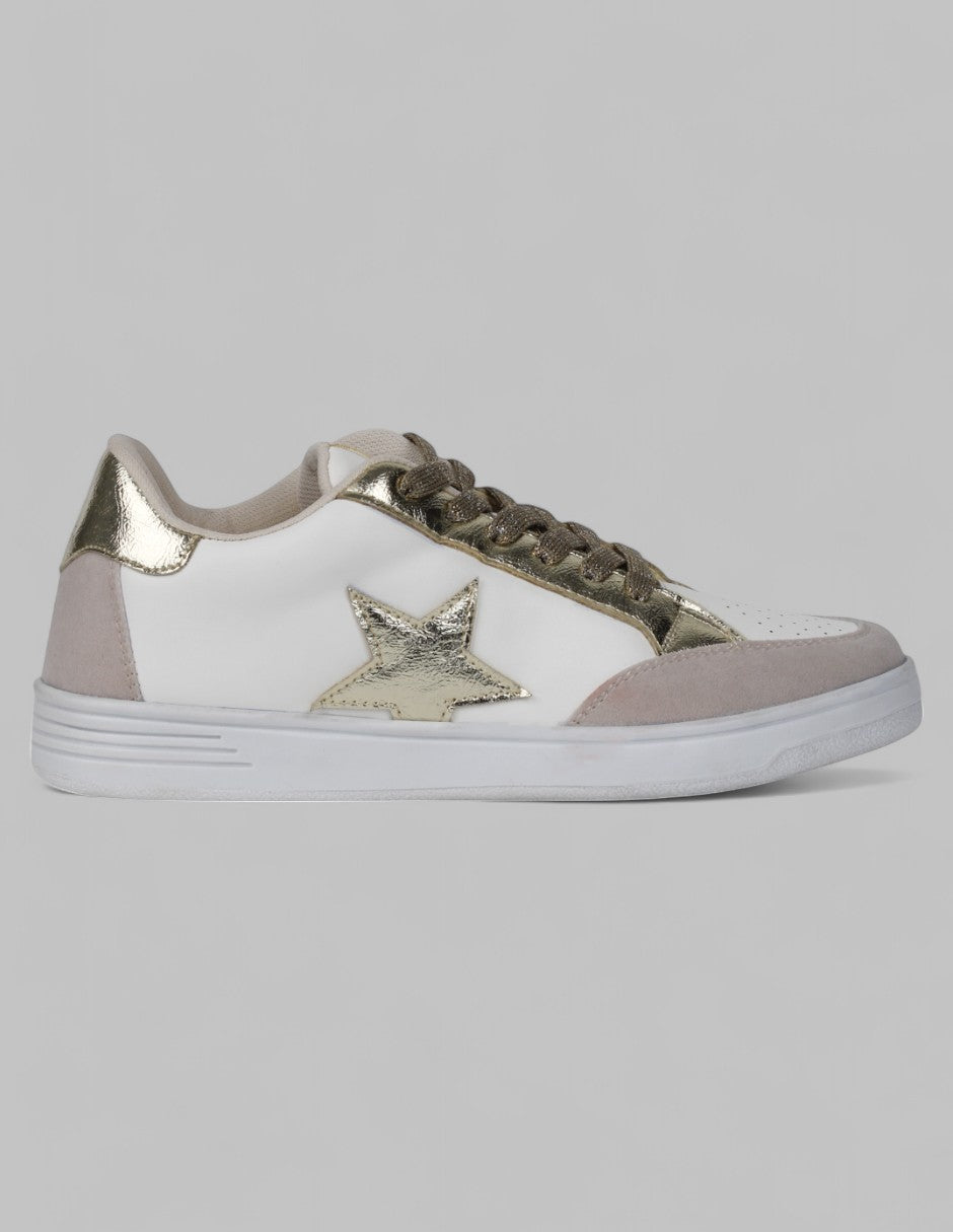 Tenis con cordones Exterior Piel vegana Color Blanco Para Mujer De RBCOLLECTION