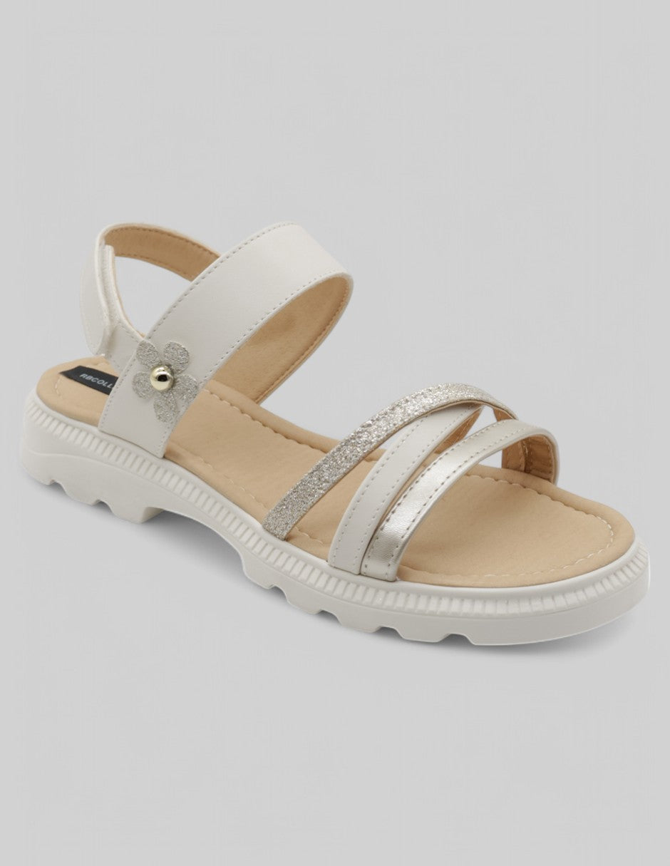 Sandalias de piso Exterior Piel vegana Color Beige  Para Mujer De RBCOLLECTION