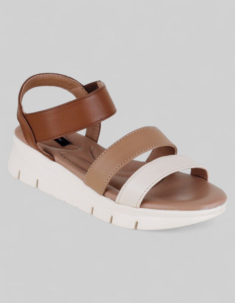 Sandalias con plataforma Hand made en Piel – Café