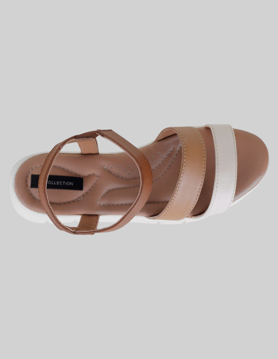 Sandalias con plataforma Hand made en Piel – Café