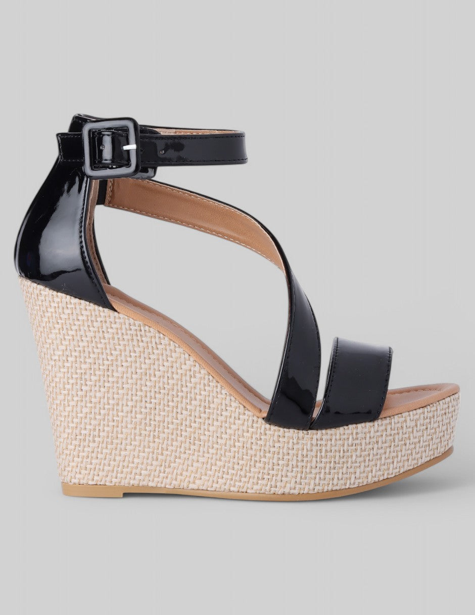 Sandalias con plataforma Daril en Charol - Negro