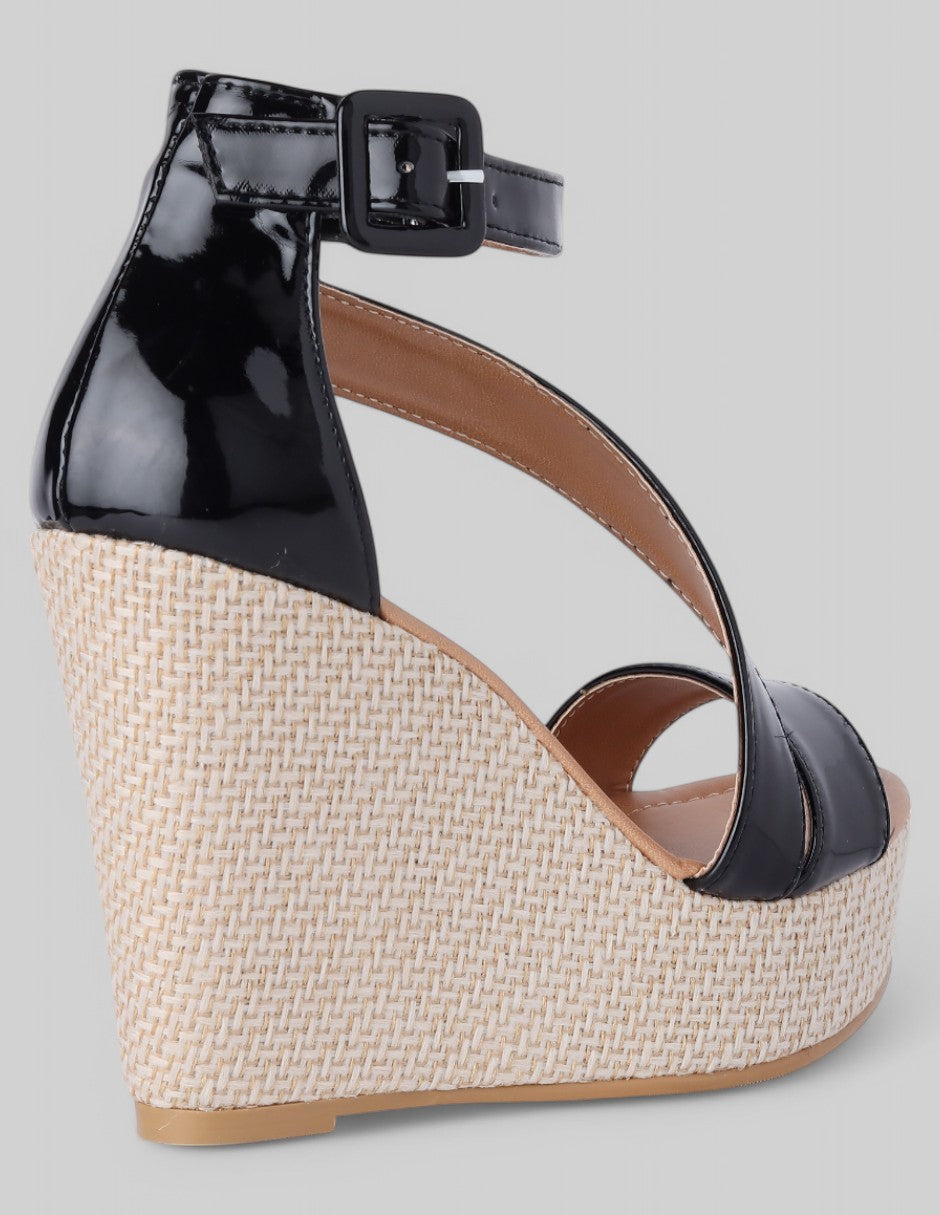 Sandalias con plataforma Daril en Charol - Negro