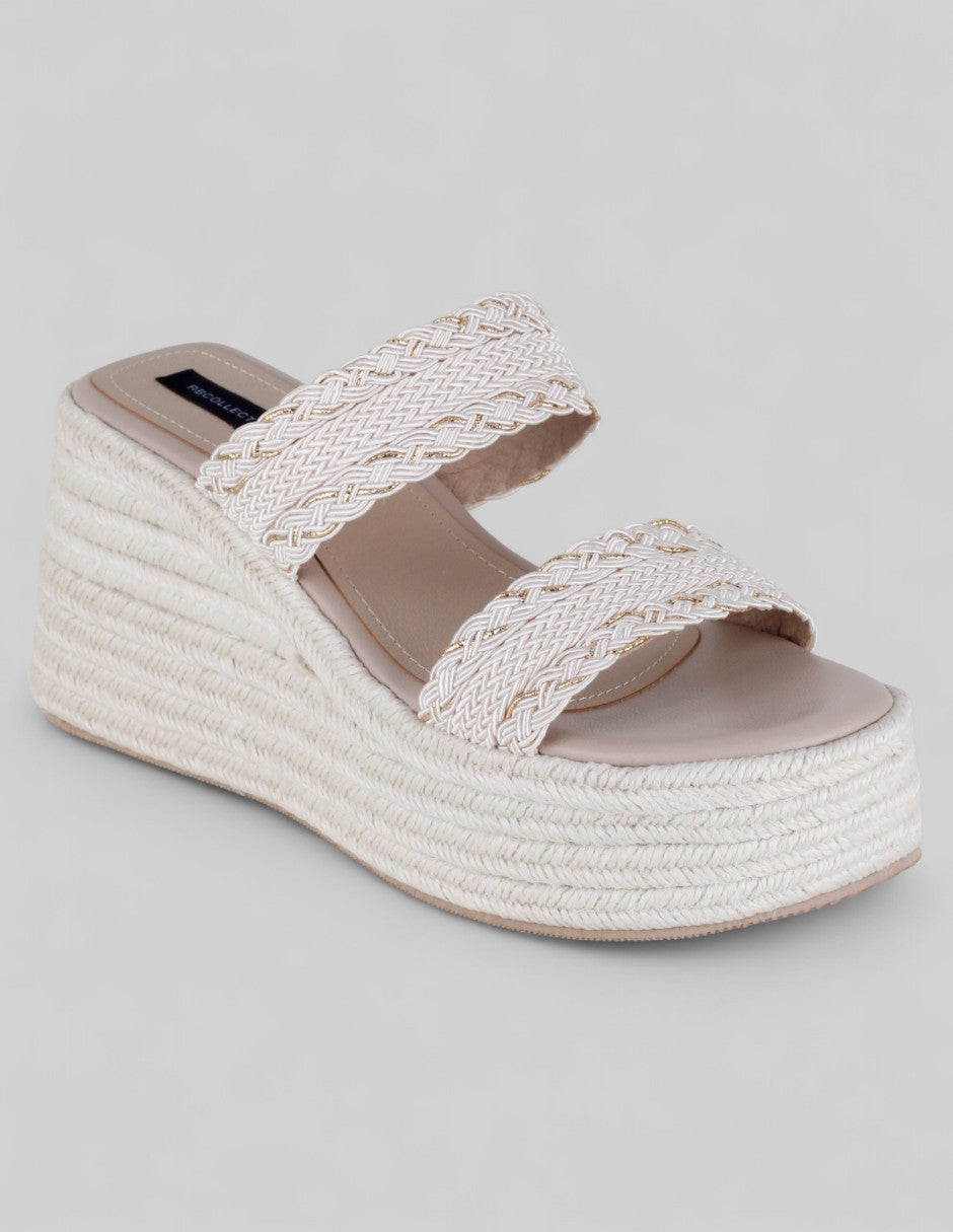 Sandalias con plataforma Naia en Textil – Beige
