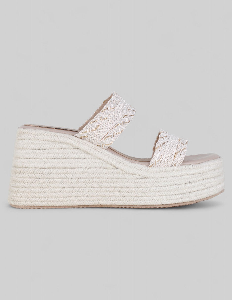 Sandalias con plataforma Naia en Textil – Beige