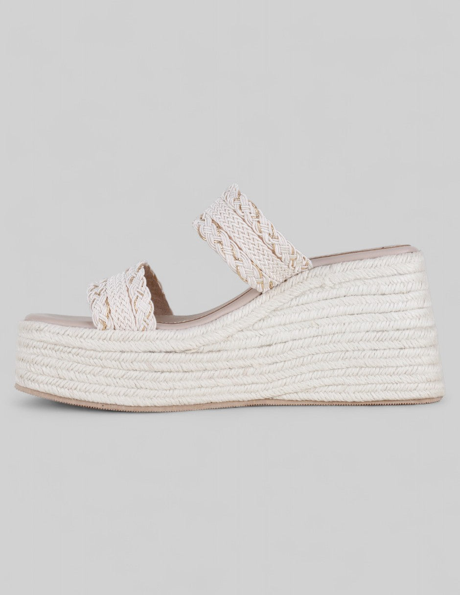 Sandalias con plataforma Naia en Textil – Beige