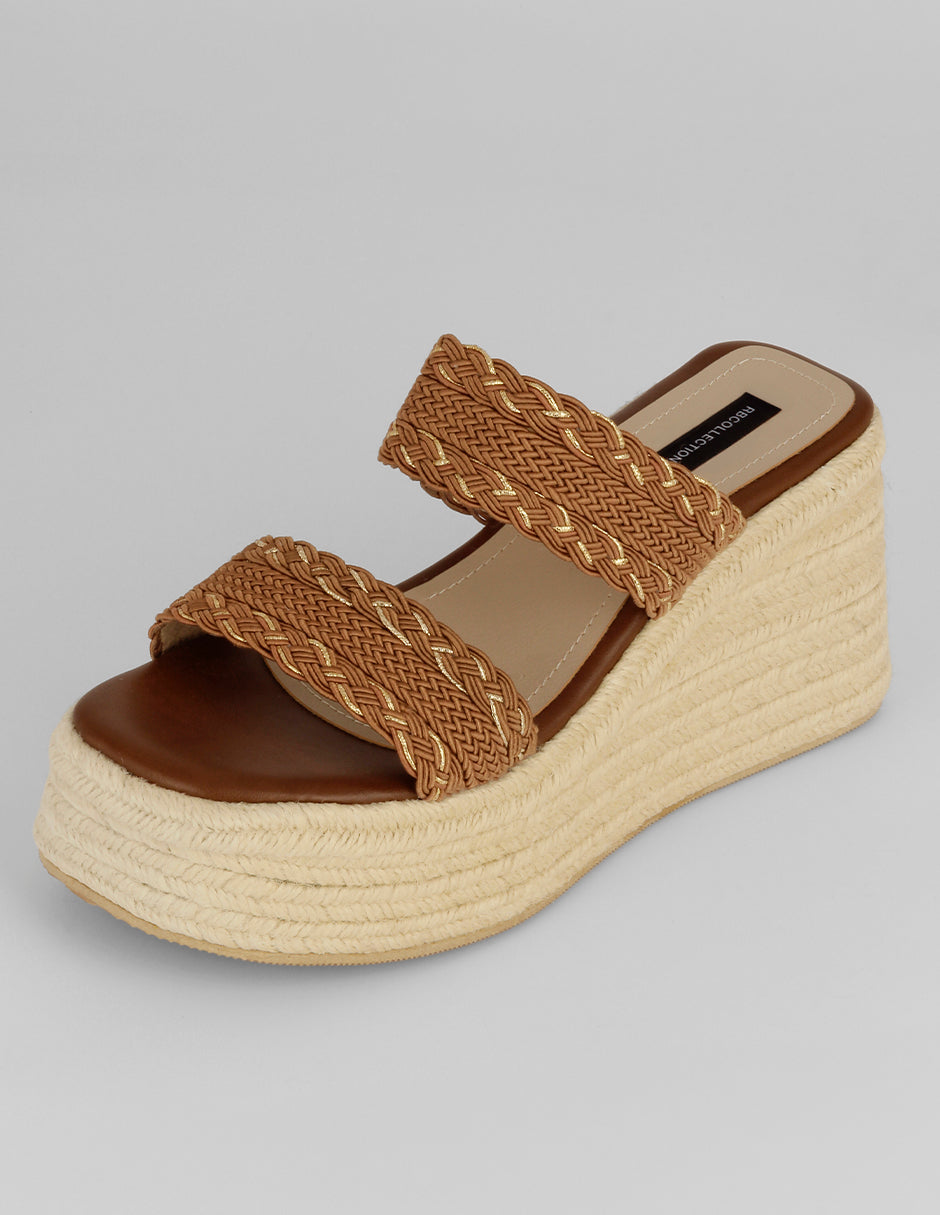 Sandalias con plataforma Naia en Textil – Café