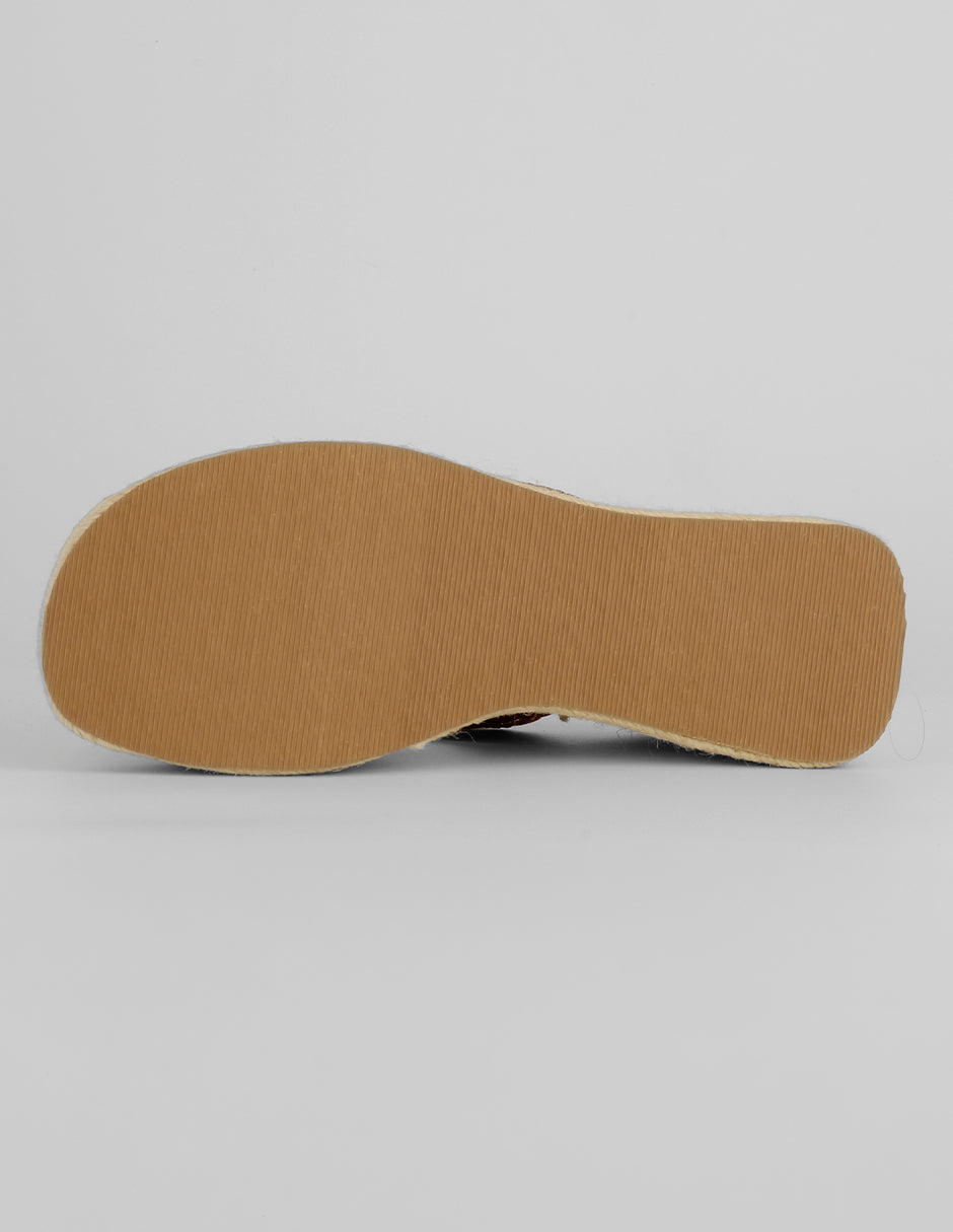 Sandalias con plataforma Naia en Textil – Café