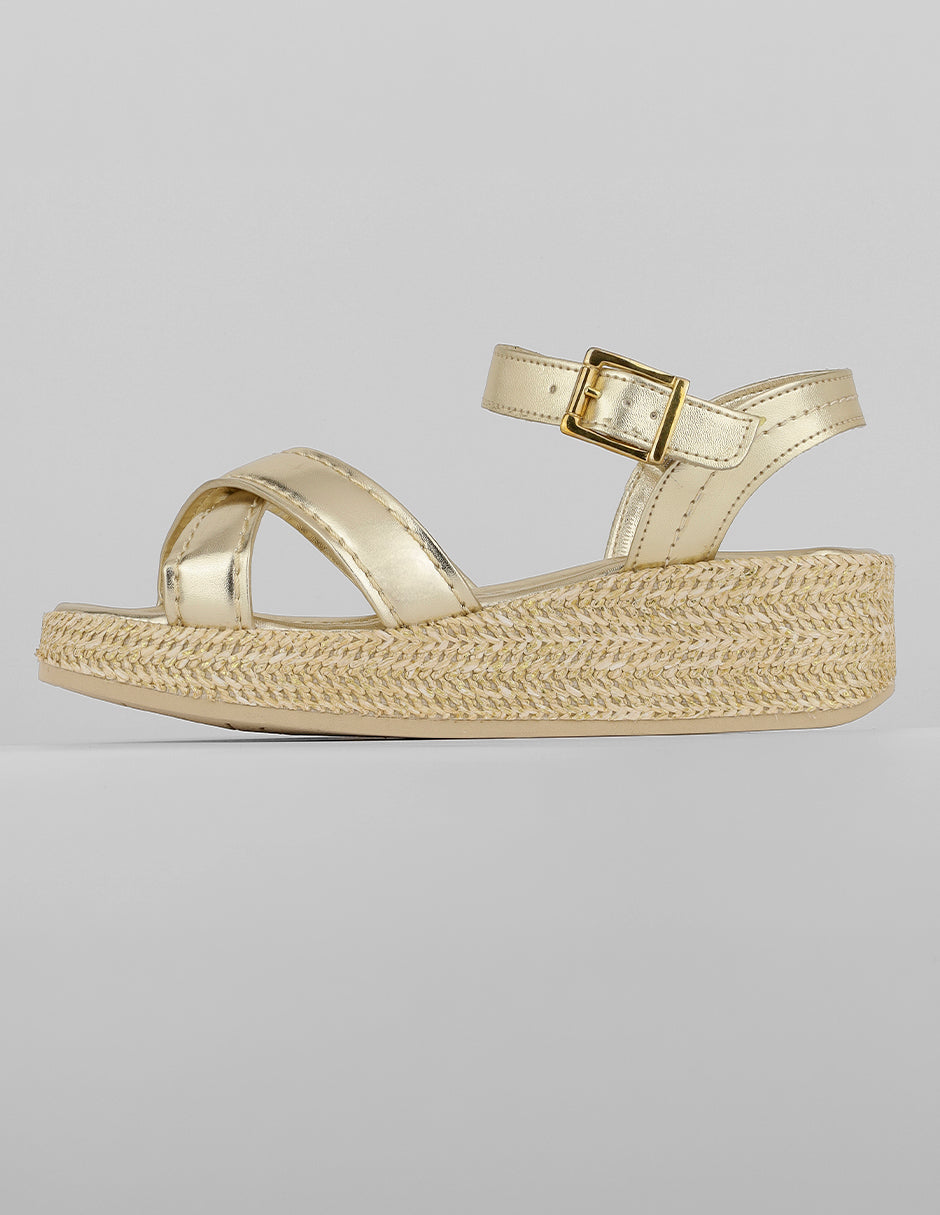 Sandalias con plataforma Exterior Sintético Color Dorado Para Mujer De RBCOLLECTION