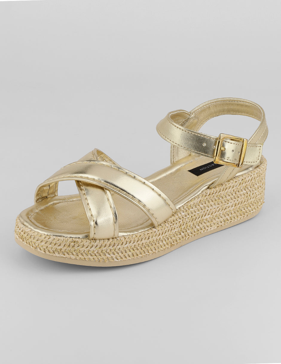 Sandalias con plataforma Naia en Sintético – Dorado