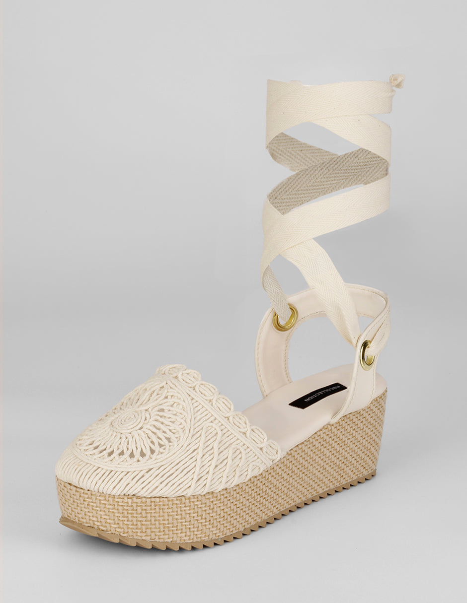 Sandalias con plataforma Naia en Textil – Latte