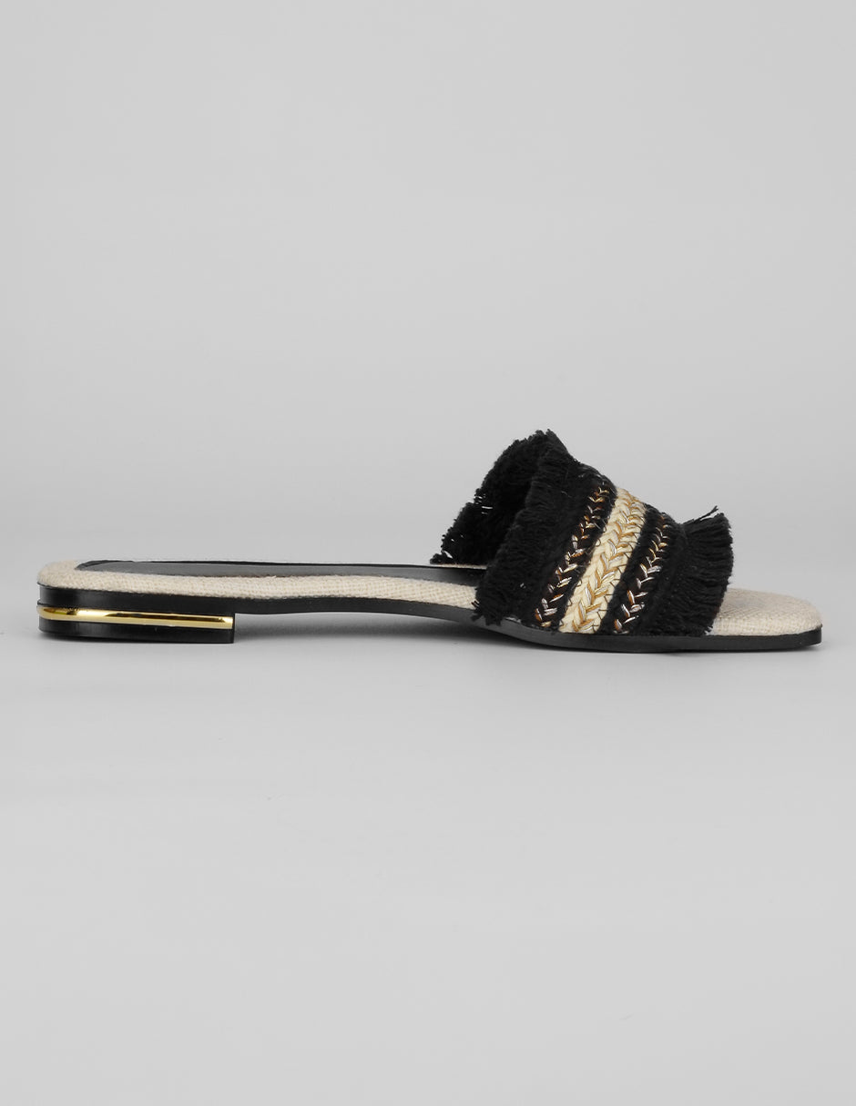 Sandalias de piso Soft en Textil – Negro