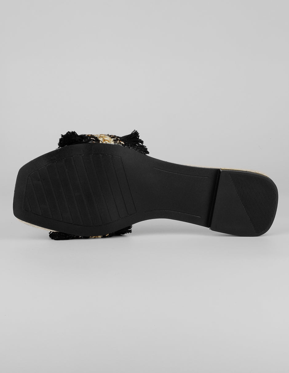 Sandalias de piso Soft en Textil – Negro
