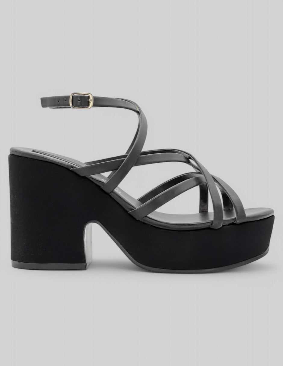Sandalia con tacón Daily en Piel vegana - Negro