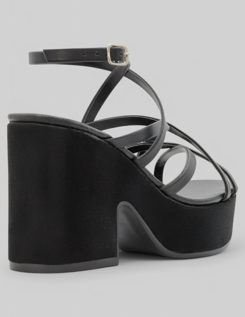 Sandalia con tacón Daily en Piel vegana - Negro