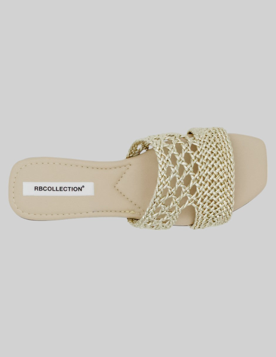 Sandalias de piso Soft en Piel vegana - Dorado