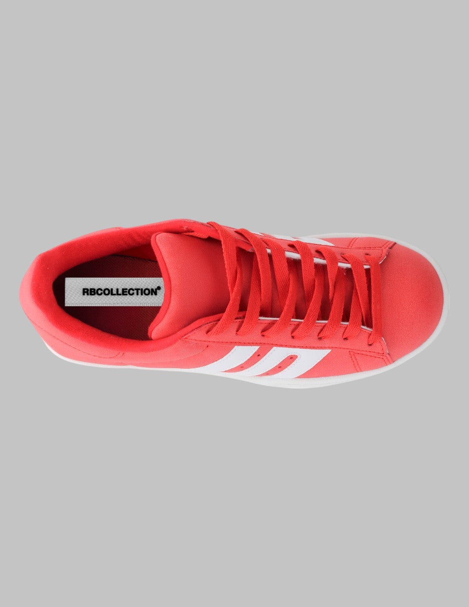 Tenis con cordones Sam Piel vegana - Rojo