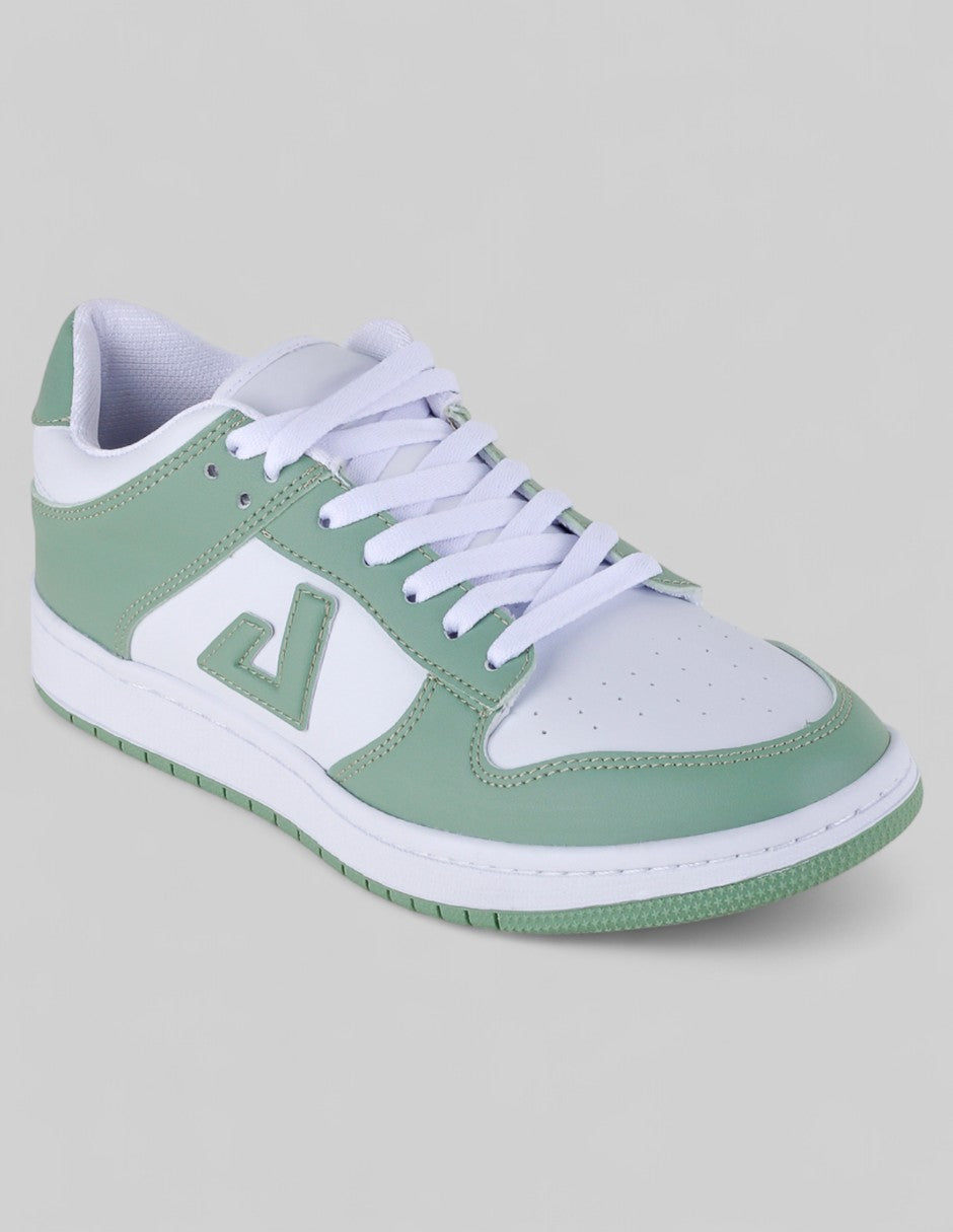Tenis con cordones Exterior Piel vegana Color Verde Para Mujer De RBCOLLECTION