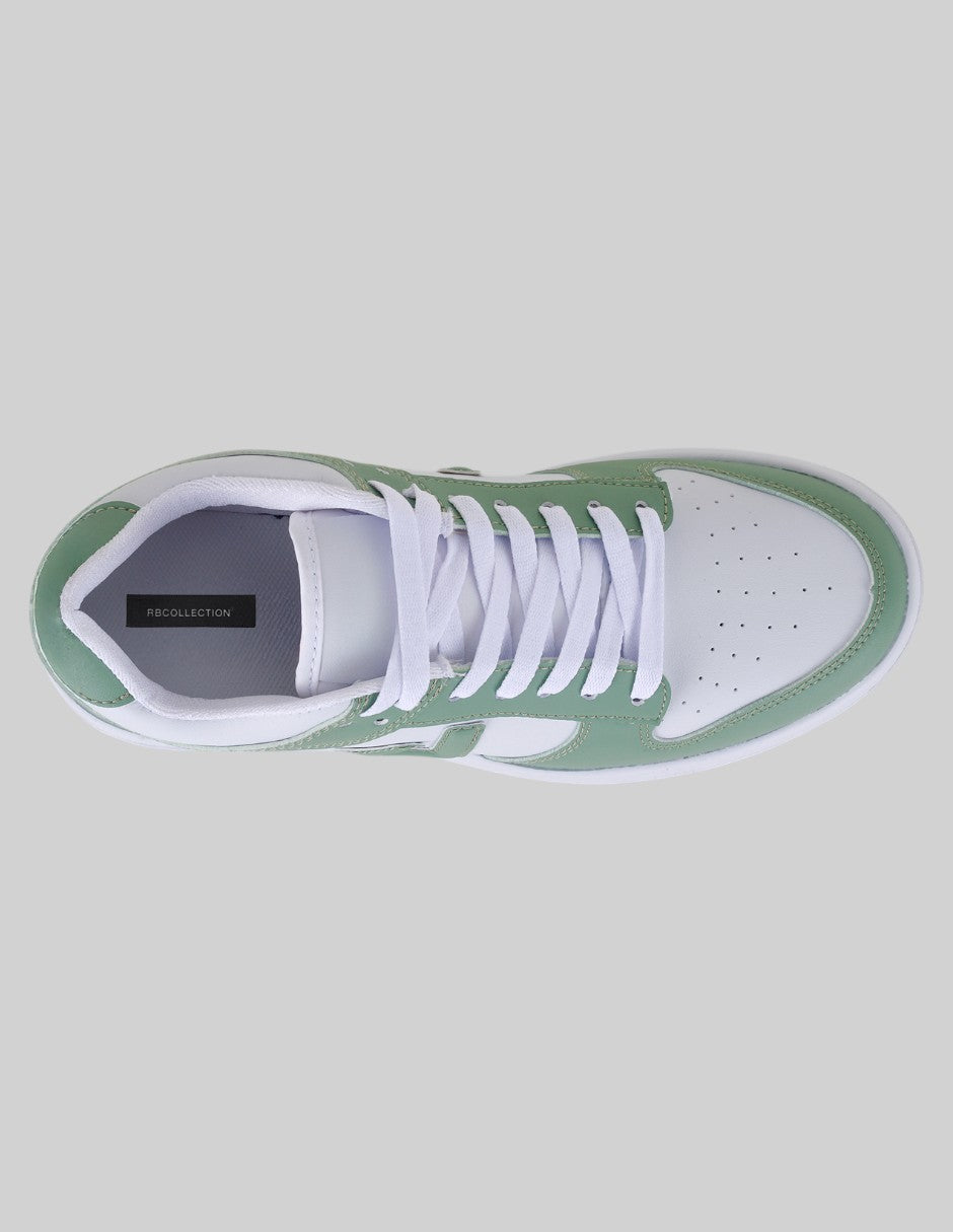 Tenis con cordones Urban en Piel vegana – Verde
