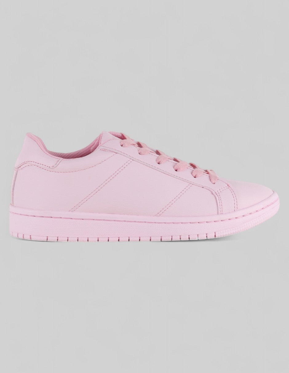 Tenis con cordones A&P en Piel vegana – Rosa