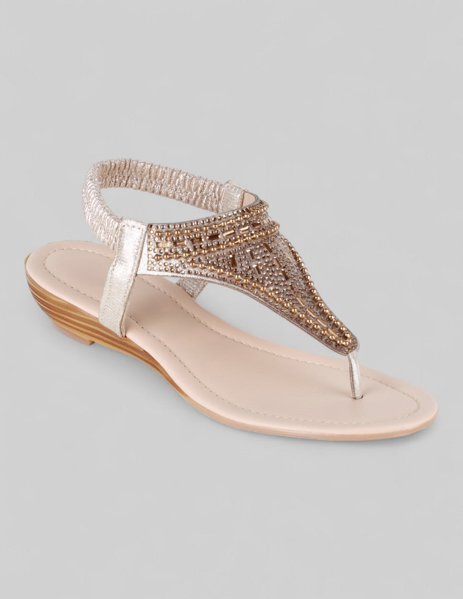 Sandalias de piso Exterior Sintético Color Dorado Para Mujer De RBBASICS