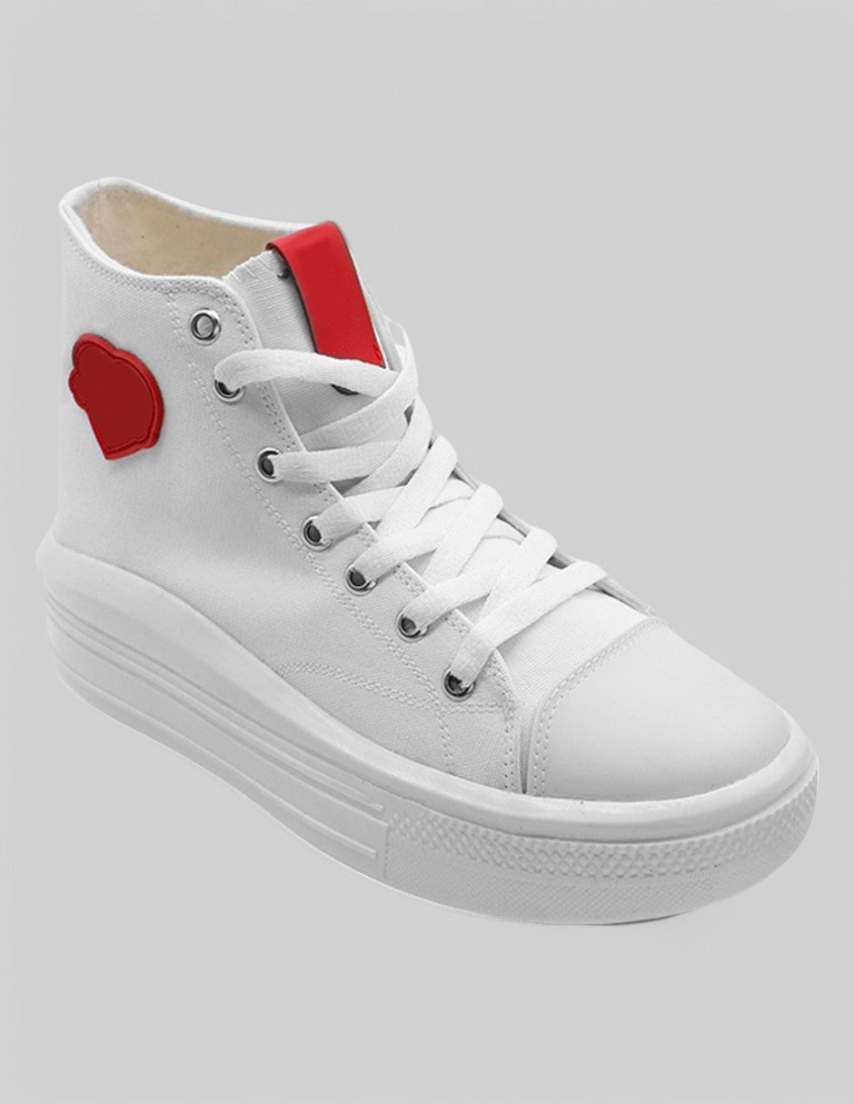 Tenis botín Exterior Textil Color Blanco Para Mujer De RBCOLLECTION