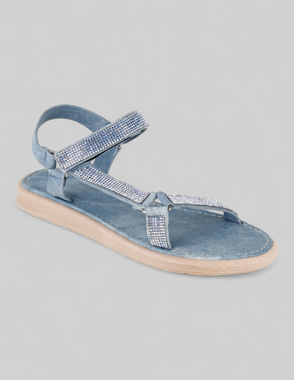 Sandalias de piso Exterior Sintético Color Azul Para Mujer De RBBASICS