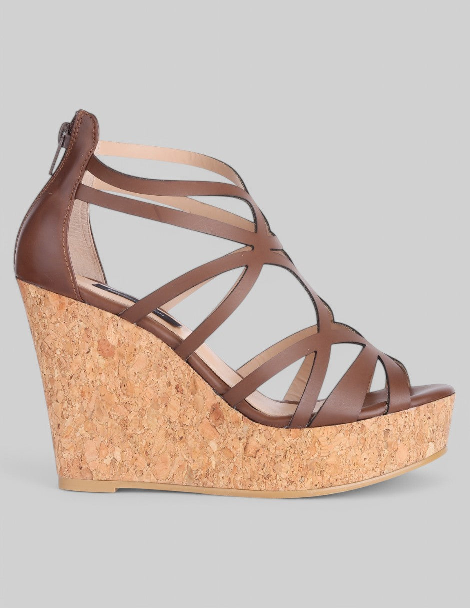 Sandalias con plataforma Daril en Piel vegana - Café