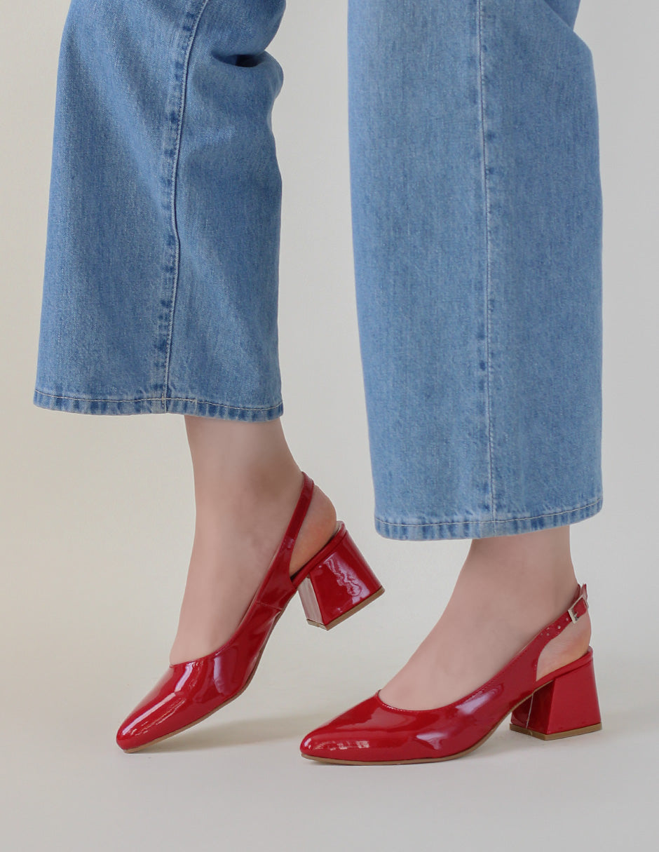 Zapatillas Nappot en Charol – Rojo