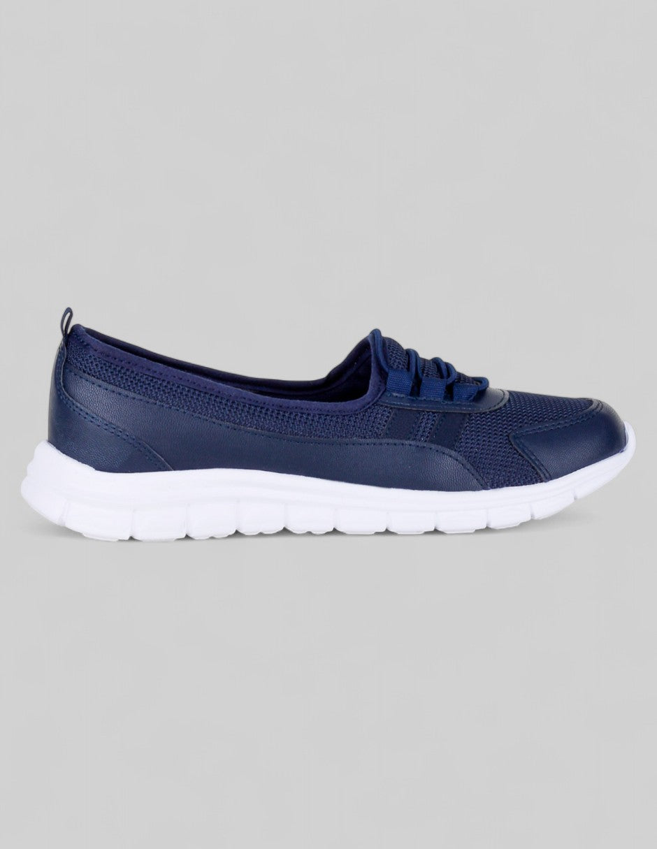 Tenis sin cordones  Confort en Piel vegana – Gris