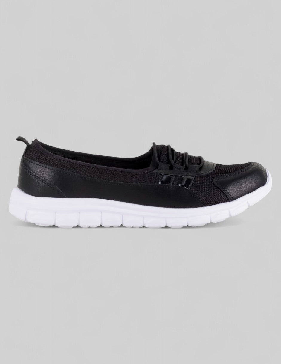 Tenis sin cordones Confort en Textil – Negro