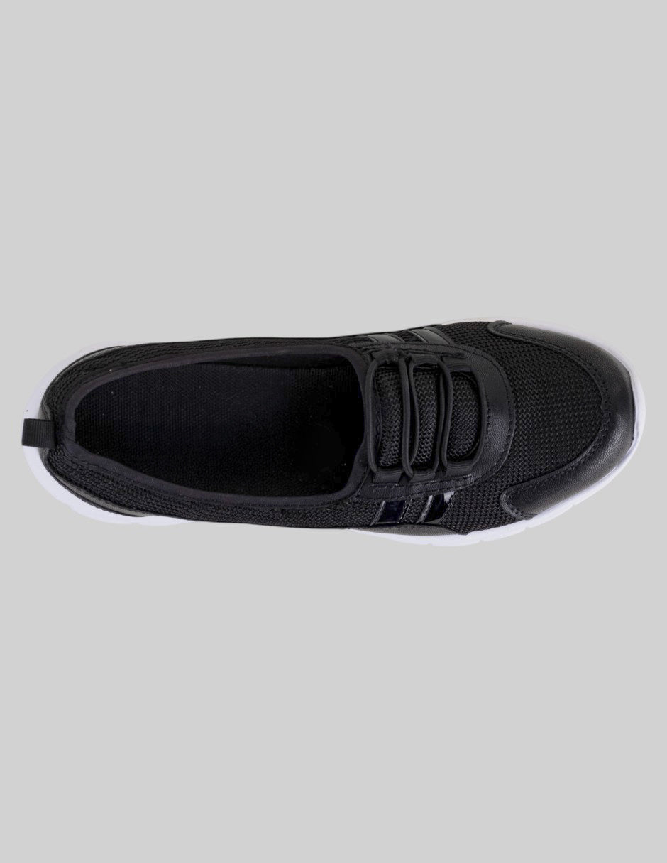 Tenis sin cordones Confort en Textil – Negro